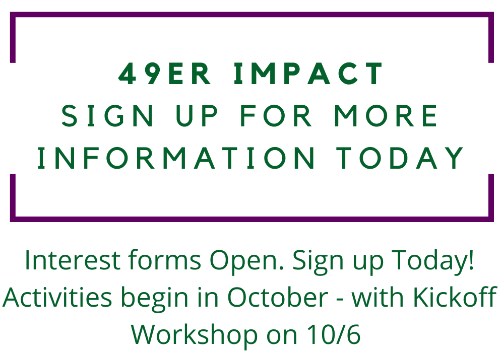 49er Impact Sign up for more information today: Interest forms are open. Sign up today! Activities begin in October - with Kickoff Workshop on 10/6