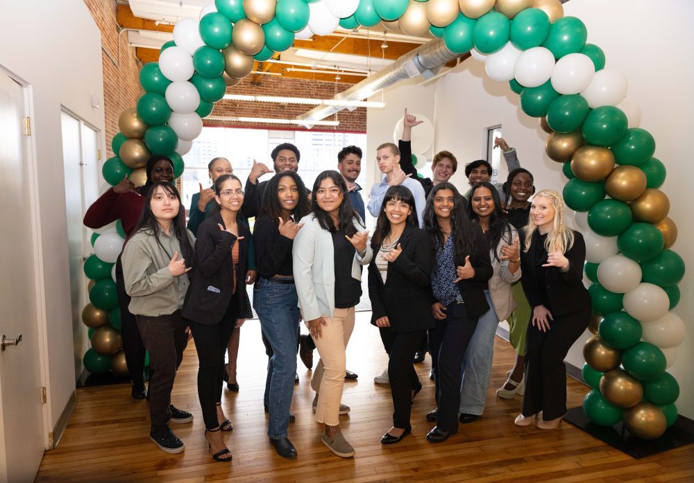 UNC Charlotte students celebrating the opening of CO-LAB in 2025.