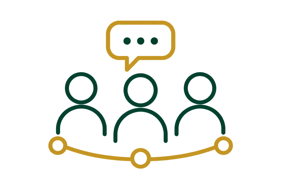 Icon of a group of people meant to represent "I want to get involved"